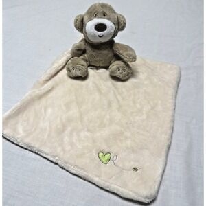 Mothercare plush bear Lovey Baby security blanket Unisex Cream embroidered heart